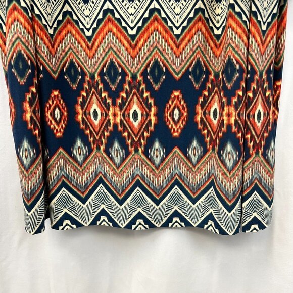 R&K Womens Multicolor Aztec Cold Shoulder Sleeve Round Neck Sheath Dress Sz 18W - Picture 6 of 9